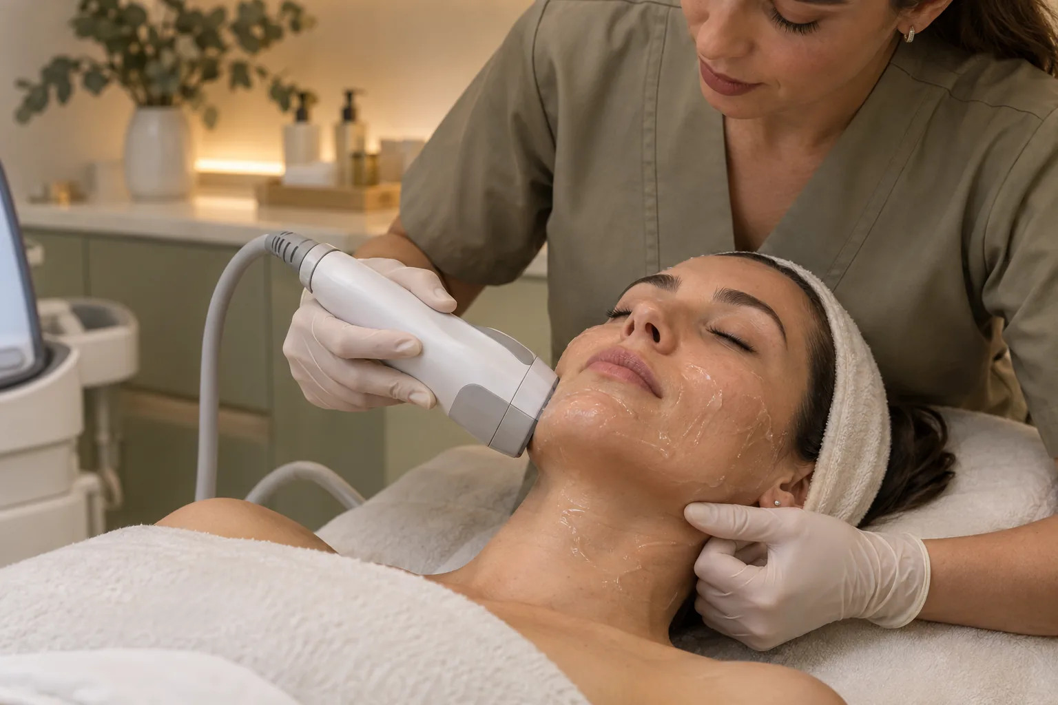 Sessão de HIFU facial na Blossom Clinic em Braga